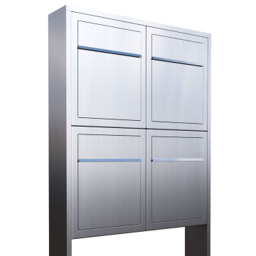 Base for Four Stainless Steel Mailbox System