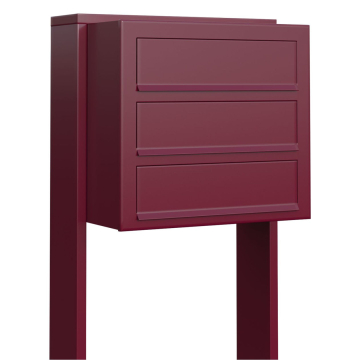 Cube Mailbox System for Three, Red