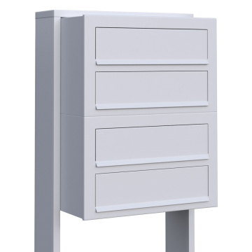 Cube Four-Unit Mailbox, White