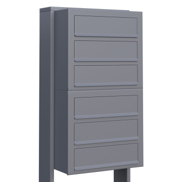Cube for Six Mailbox System, Metallic Gray