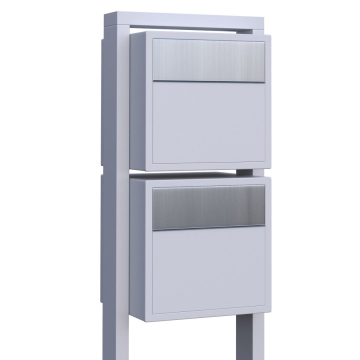 Soprano for Two Mailbox System White with Stainless Steel Flap