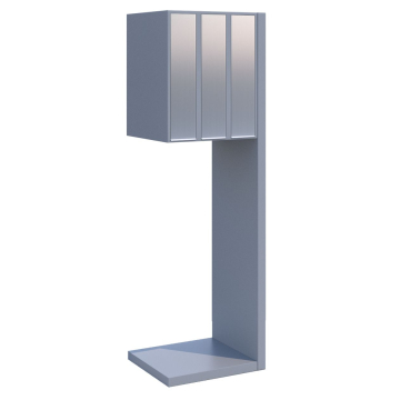 Hermes Clone Mailbox for Three, Gray Metallic with Stainless Steel Flap