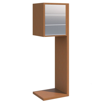 Hermes Mailbox System for Three, Rust Finish with Stainless Steel Flap