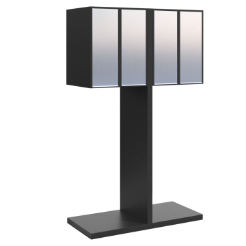 Hermes Clone Mailbox for Four, Black with Stainless Steel Flap