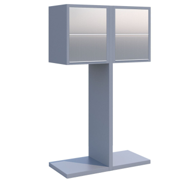 Hermes Double Four-Unit Mailbox System, Metallic Gray with Stainless Steel Flap