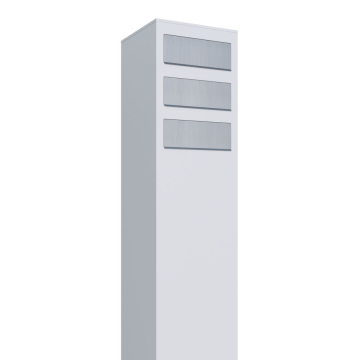 Monolith Mailbox System for Three White with Stainless Steel Flap