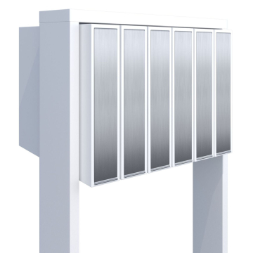Mailbox system Flag for Six white with stainless steel flap