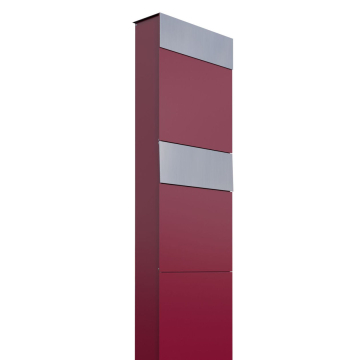 The Box for Two Red Mailbox with Stainless Steel Door