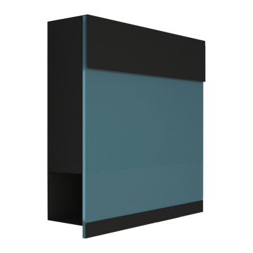 Manhattan Special Blue Black Mailbox with Blue Acrylic Panel