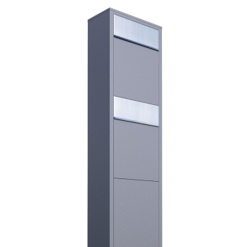 Big Box for Two Mailbox System, Metallic Gray with Stainless Steel Door