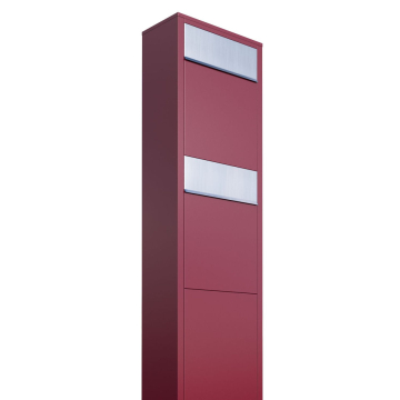Big Box for Two Mailbox System, Red with Stainless Steel Flap