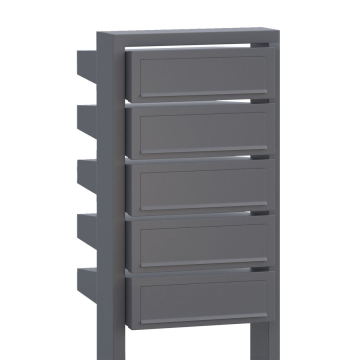 Mailbox system Stairs for Five Gray Metallic