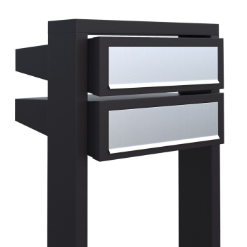 Stairs for Two Mailbox System, Black with Stainless Steel Flap