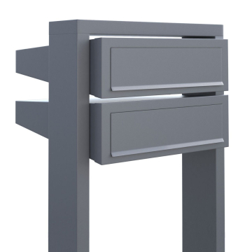 Mailbox System Stairs for Two Gray Metallic