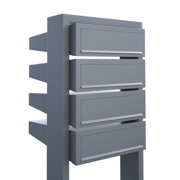 Mailbox unit "Stairs for Four" Gray Metallic