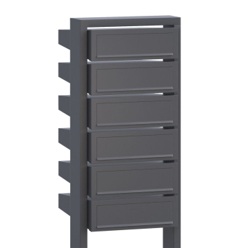 Mailbox System Stairs for Six Gray Metallic