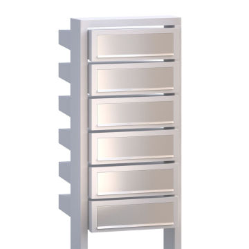 Stairs for Six Mailbox System, White with Stainless Steel Flap