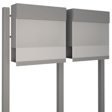 Manhattan Special White for Two Mailbox System - Gray Metallic