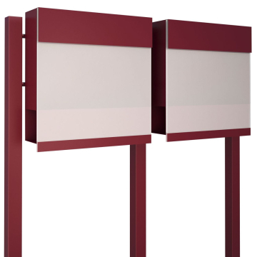 Manhattan Special White Mailbox for Two - Red