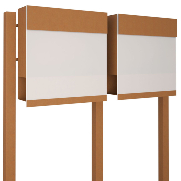 Manhattan Special White Two-Unit Mailbox System - Rust Finish