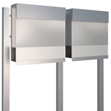 Manhattan Special White Mailbox System for Two, Stainless Steel