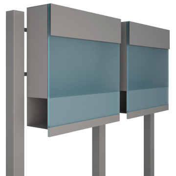 Manhattan Special Blue for Two Mailbox System, Metallic Gray