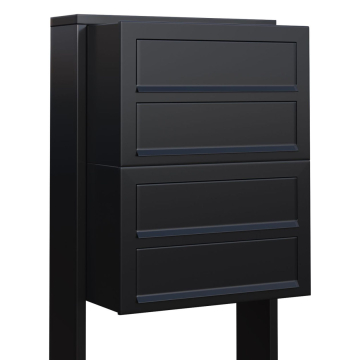 Cube Four-Unit Mailbox, Black
