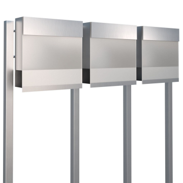 Manhattan Special White Triple Mailbox Unit, Stainless Steel