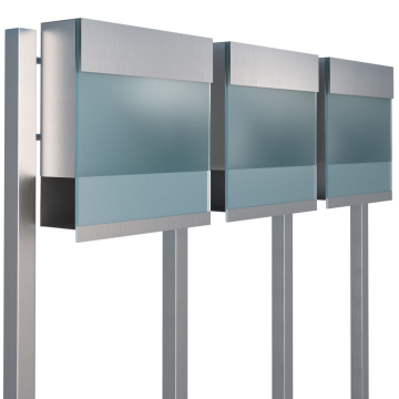 Manhattan Special Blue for Three Stainless Steel Mailbox System