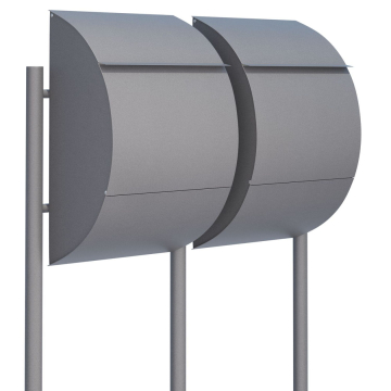 Jumbo Two-Unit Mailbox, Metallic Gray