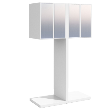 Hermes Clone Mailbox for Four, White with Stainless Steel Flap