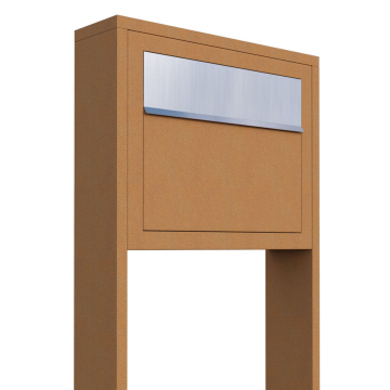 Elegance Rust Freestanding Mailbox with Stainless Steel Door