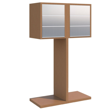 Hermes Double Six-Unit Mailbox, Rust Finish with Stainless Steel Doors