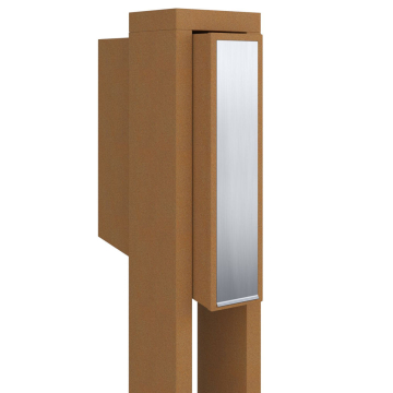 Mailbox Flag Rust with Stainless Steel Door