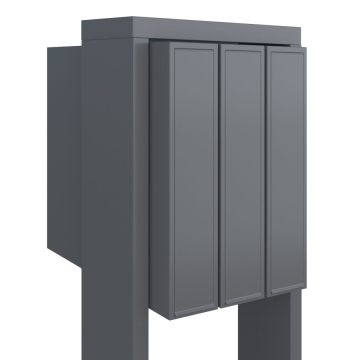 Mailbox system Flag for Three, Metallic Gray