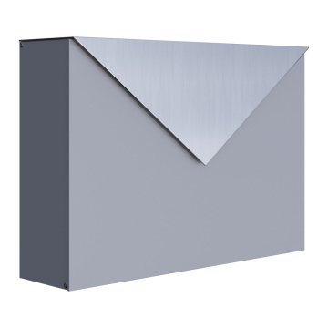 Mailbox Letter Grey Metallic with Stainless Steel Flap