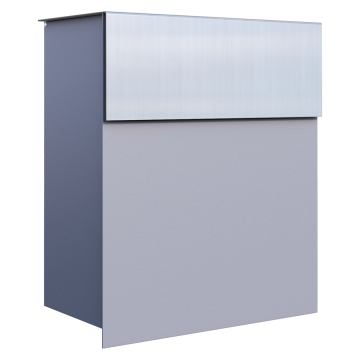 Alto Grau Metallic Mailbox with Stainless Steel Door
