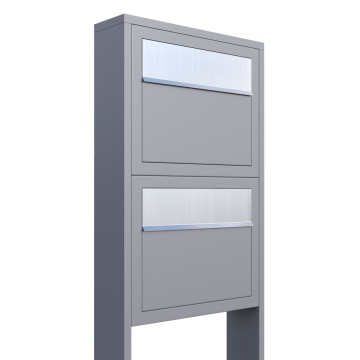 Elegance for Two Mailbox System, Metallic Gray with Stainless Steel Flap