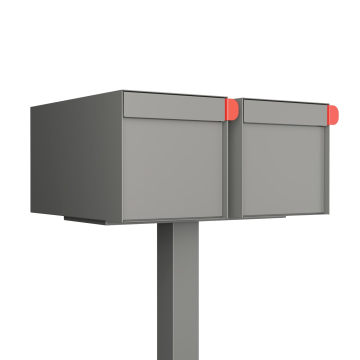 Big Americano for Two - Metallic Gray Mailbox