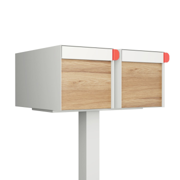 Big Americano for Two White Mailbox with Woodgrain Front