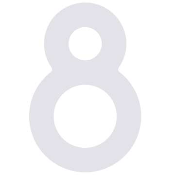Self-adhesive house number "8" - 3 inches in White
