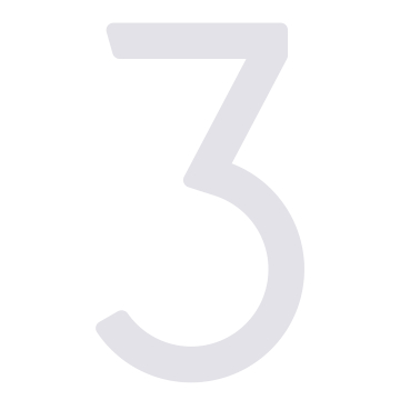 Modern House Number "3" - 6 inch in White