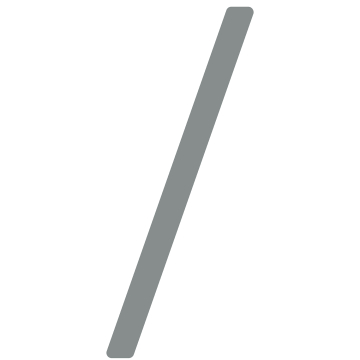 Slash symbol modern "/" - 152 mm in Metallic Gray
