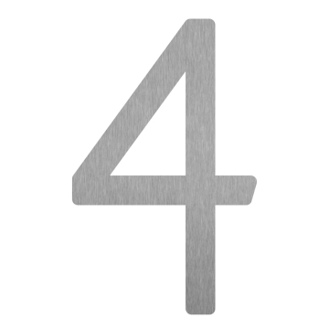 Modern House Number "4" - 6 inch Stainless Steel