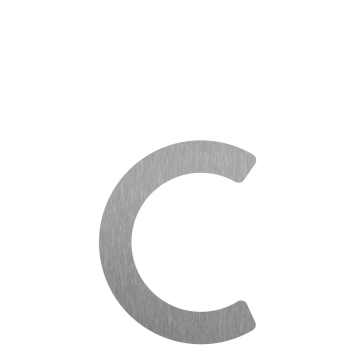 Modern letter "c" - 6 inch, stainless steel