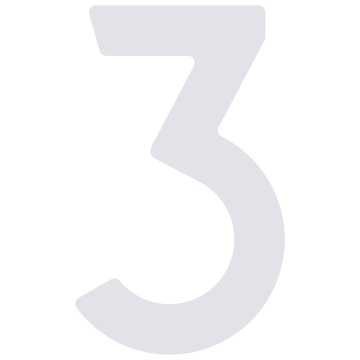 Self-adhesive house number "3" - 1.5 inch in white