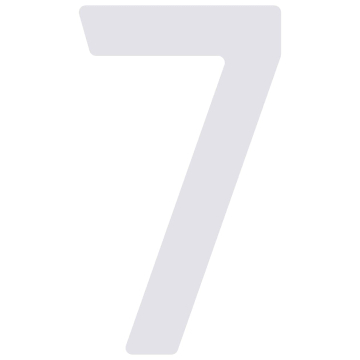 Self-adhesive house number "7" - 1.5 inches in white