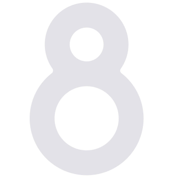 Self-adhesive house number "8" - 1.5 inches in white