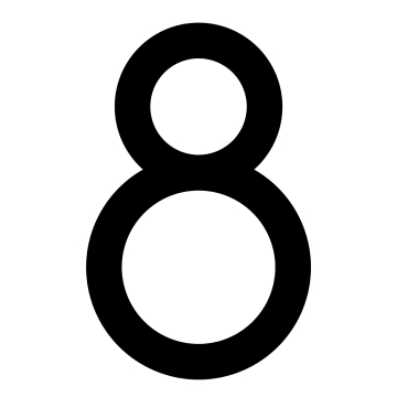 Self-adhesive house number "8" - 6 inch in black