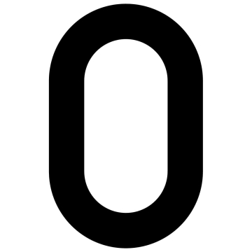 Self-adhesive house number "0" - 40 mm in black